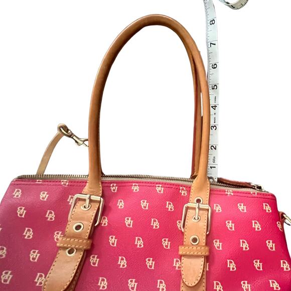 Vintage | Dooney & Bourke | Red Monogrammed Logo Signature Satchel Handbag - Picture 15 of 15